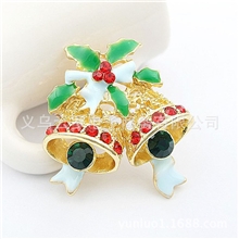 外贸欧美饰品圣诞可爱铃铛皇冠别胸针丝巾扣