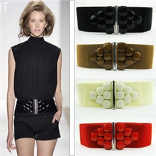 韩国韩版女式腰带大纽扣松紧腰带腰封装饰.宽腰封