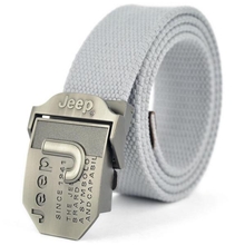 时尚户外帆布皮带新款大J字母平滑扣帆布腰带加厚加长腰带