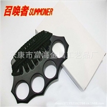 批发召唤者手扣拳套指扣纯钢指虎军绳铁四指拳套铁拳头防狼