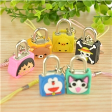 定做机器猫迷你笔记本锁海贼王海绵宝宝轻松熊挂锁卡通立体小锁