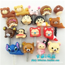 可爱手机手机配件苹果诺基亚通用卡通耳机插孔塞电脑防尘塞