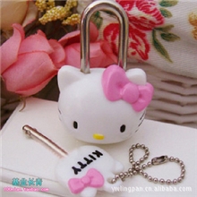 迷你卡通立体锁/凯蒂猫抽屉锁钥匙扣多啦A梦小锁hellokitty锁