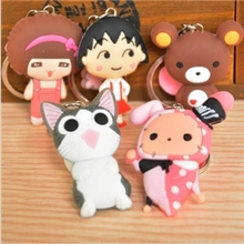 阿狸钥匙扣情侣轻松小熊大嘴猴软胶挂件结婚礼物卡通动漫婚庆礼品