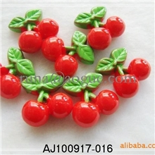 厂家批发红色樱桃日本手机美容树脂配件/100个