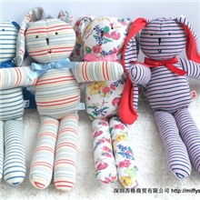 7880-MINIHAHA澳洲原单100%有机棉响铃大兔子外贸婴儿玩具