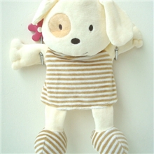 7766-OBABI法国原单剪标超柔小狗手偶外贸婴儿玩具批发