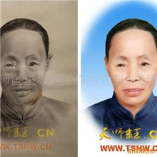 老照片翻新去网纹，黑白上彩色创意照片照片框摄影服务