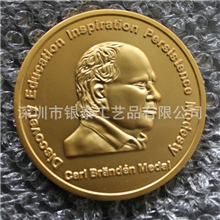 批发生产铜质纪念章高档精美金属纪念币定做