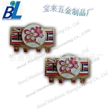 锌合金镀金烤漆双夹子金属高尔夫专用帽夹