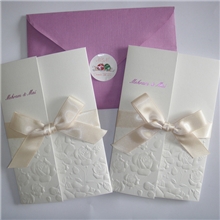 制定精美婚庆个性设计请柬套蝴蝶结精美贺卡