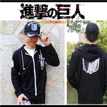 进击的巨人卫衣黑色COS动漫COS进击的巨人拉链卫衣动漫卫衣