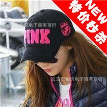 PINK七色棒球帽运动帽系列高品质立体绣花帽子女型一件代发