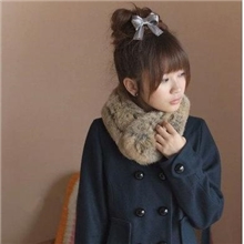 大C保暖兔毛围巾皮草三排兔毛毛领围脖