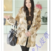 供应兔毛皮草中长款皮草外套兔毛上衣