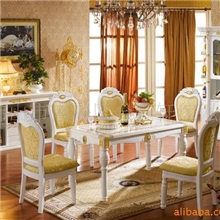厂家直销供应欧式新古典民用餐厅家具餐台和餐椅T211S#