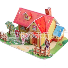 3d立体拼图厂家创意DIY玩具甜蜜小屋三维立体拼图