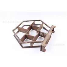 红木工艺品鸡翅木博古架装饰架六角形多宝架