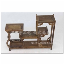 批发供应木质工艺品红木博古架鸡翅木多宝架茶壶底座边瓶