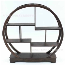 供应优质红木工艺品鸡翅木博古架装饰架30圆博古架厂家直销