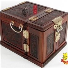 大红酸枝珠宝箱四大美女木雕镜箱红木家具梳妆首饰盒结婚工艺礼品