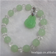 厂家批发供应仿玉吊小玉佛小玉观音手珠镶嵌水晶佛珠手链