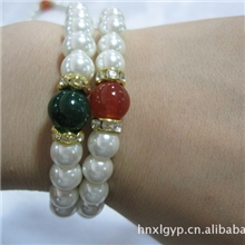 厂家批发供应仿真珍珠手链镶嵌仿玛瑙珍珠手链