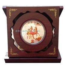 马到成功马年300克彩色纪念章支架银币马年银章纪念币银盘