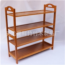 厂家供应鲜竹竹木竹制品可拆卸楠竹4层平板鞋架竹鞋架批发