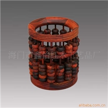 【诚信厂家】供应红酸枝珠算笔筒文房用品红木工艺品木制笔筒