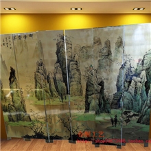 桂林山水金箔屏风漆画屏风定制客厅、家居、木质、办公室屏风