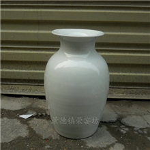 ZJNQ32景德镇手工陶瓷颜色釉纯白冬瓜瓶花瓶家具摆设