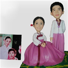 乐陶礼情侣韩式造型软陶定做/精致微雕/创意礼物/浮雕壁画