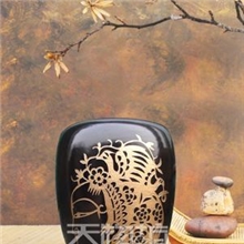 供应吉祥如意黑陶笔筒