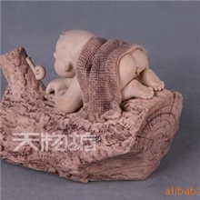 供应青岛黑陶彩陶仿古黑陶土陶人物