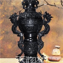 供应纯手工黑陶香薰炉黑陶花熏炉