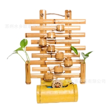 供应中式流水竹艺喷泉工艺品创意礼物囍字小型室内喷泉