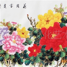 名家字画名人书画金线牡丹花开富贵吉祥收藏|礼品|装饰国画