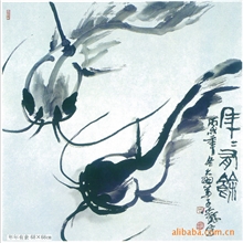 供应：年年有余手绘山水画国画精品水墨画珍品收藏