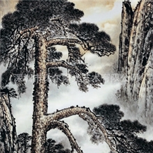 锦绣云山清泉欢办公大堂风水画山水深圳大芬国画大师是新作品