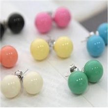 ES日韩版可爱糖果色耳钉圆球耳钉耳环饰品热卖特价新款批发