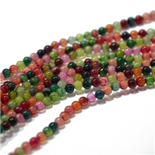 天然正品七彩碧玺色4mm玛瑙可穿手链新款厂家直销水晶DIY配件