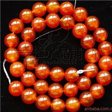 供应天然红玛瑙圆珠半成品10MM