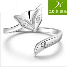 I.D.S迪尚925纯银戒指女韩版银指环女尾戒银饰品火狐狸复古戒指