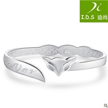 I.D.S迪尚银饰品批发S990纯银手镯女狐狸招桃花防小三