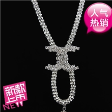 厂家直销2013爆款毛衣链镶钻毛衣链批发韩国饰品合金毛衣链