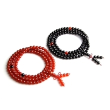 东海水晶佛珠手链红黑玛瑙108颗情侣手串男士女款天然饰品批发