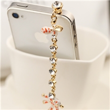 韩版苹果iphone4s吊坠长颈鹿三星小米通用款防尘塞13克6537