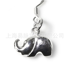 925纯银DIY配件银饰配件批发光面大象零件挂件吊坠批发