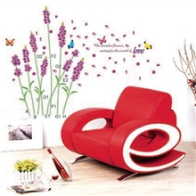 花蝴蝶组合墙贴奇异植物墙贴厂家直销，PVC三代墙贴